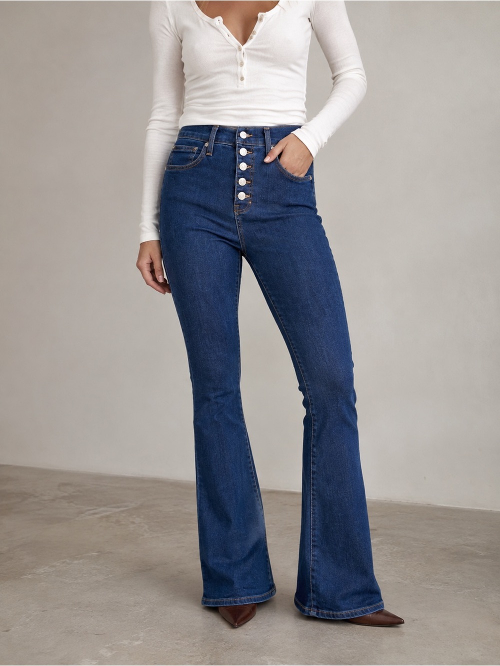 Veronica Beard Beverly Skinny Flare Jeans Blue High Rise Size 28 Western Chic